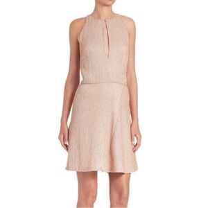 Halston Heritage Champagne Beaded Dress